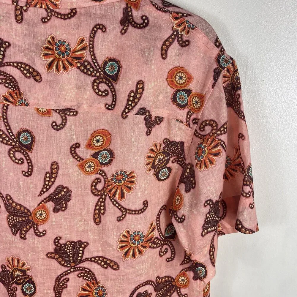 ALC Sullivan Linen Top Oversized Boxy Fit Women Size XS Button Front Lightweight